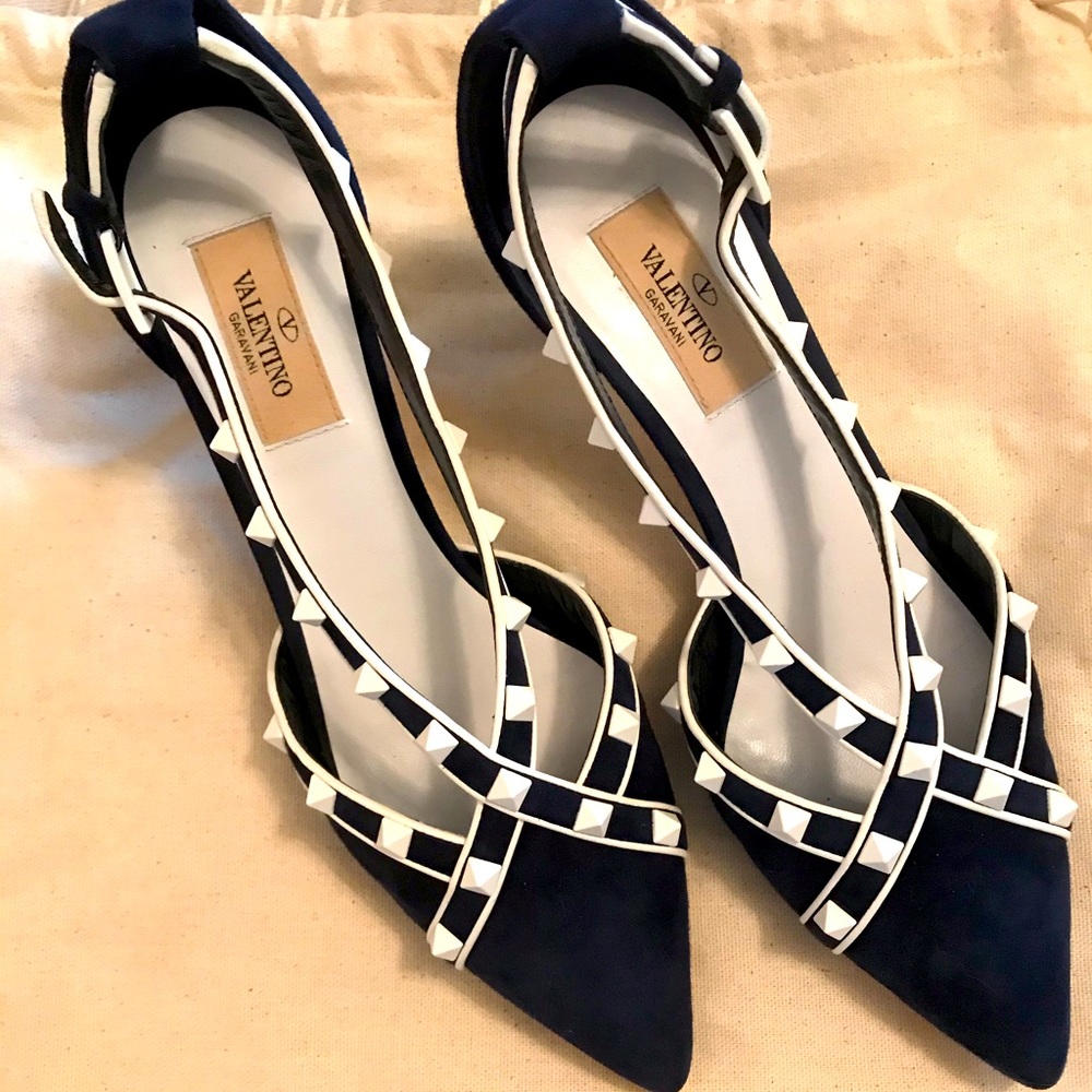 Valentino Suede D’Orsay Kitten Heel 37.5/Brand New